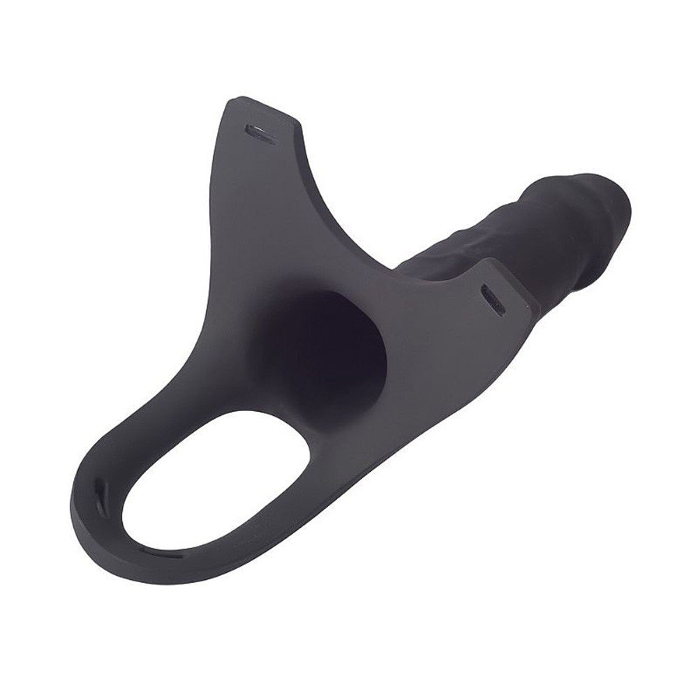 Capa Peniana em Silicone com 15cm Extensor Interno de 5cm com Orif�cio na Glande e Cinta Preto | Foto 04