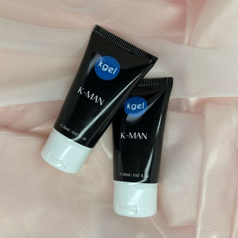 Embalagem do Gel Retardante e Intensificador de Ere��o K-Man em detalhe com 20ml