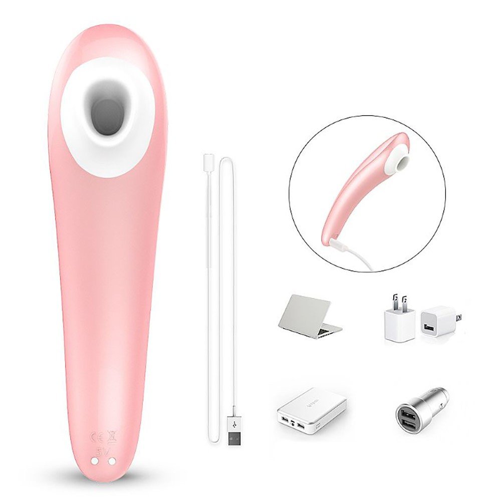 Sugador de Clit�ris Screaming Pro Rosa - Foto com o produto na mesa em um vaso de flores