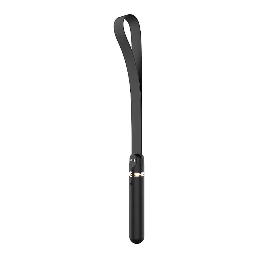 Vibrador Masculino em Silicone Recarreg�vel com 9 Vibra��es e Chibata Whoohoo Preto - Vista Superior