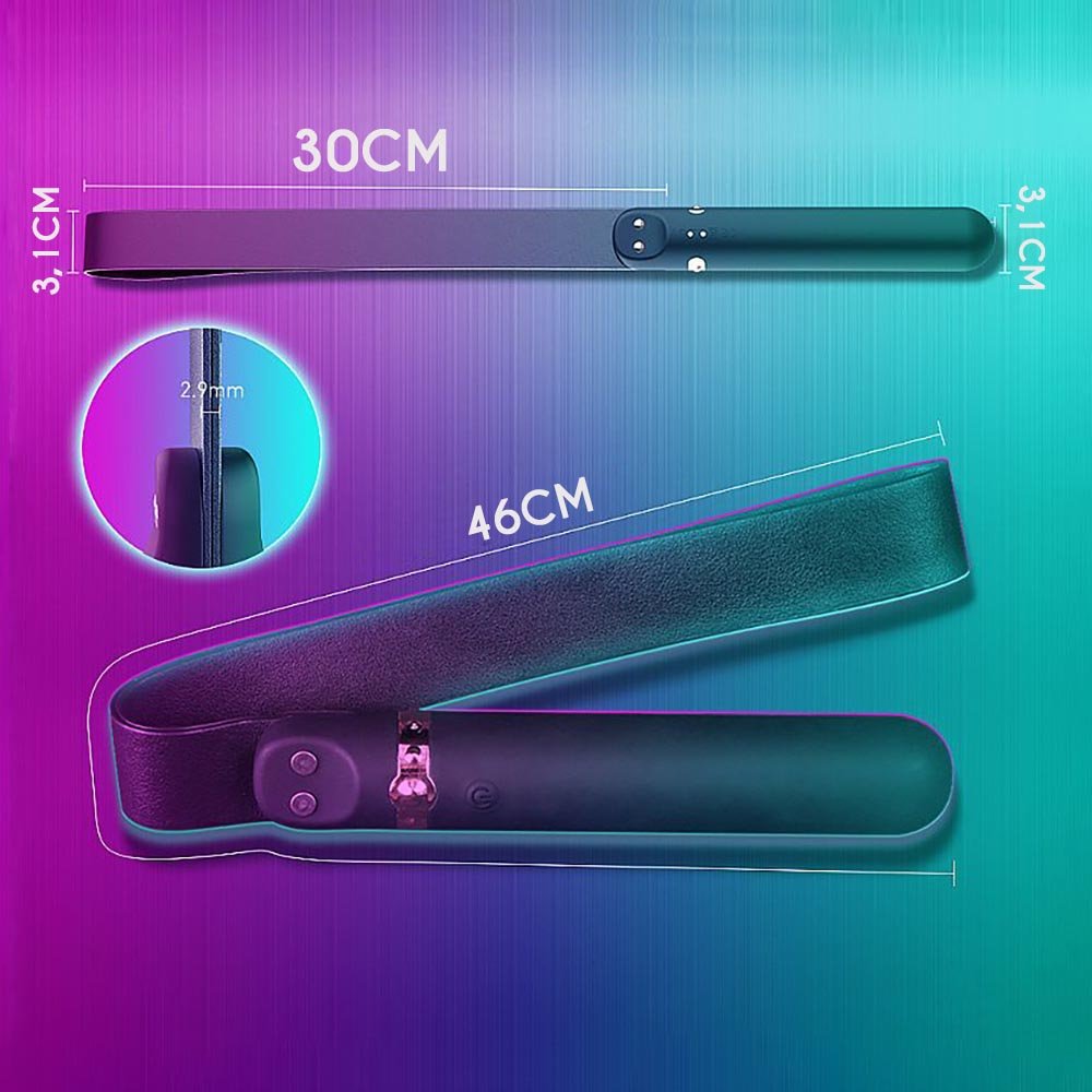Vibrador Masculino em Silicone Recarreg�vel com 9 Vibra��es e Chibata Whoohoo Preto - Detalhe de textura da chibata