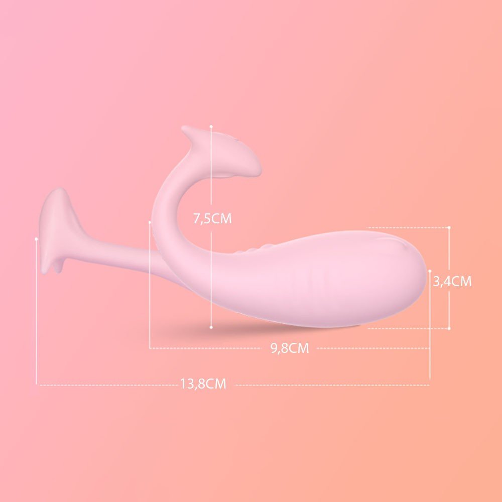 Vibrador para Clit�ris em Silicone Recarreg�vel 8 Modos de Vibra��o Rosa em uso, outra perspectiva da estimula��o clitoriana.