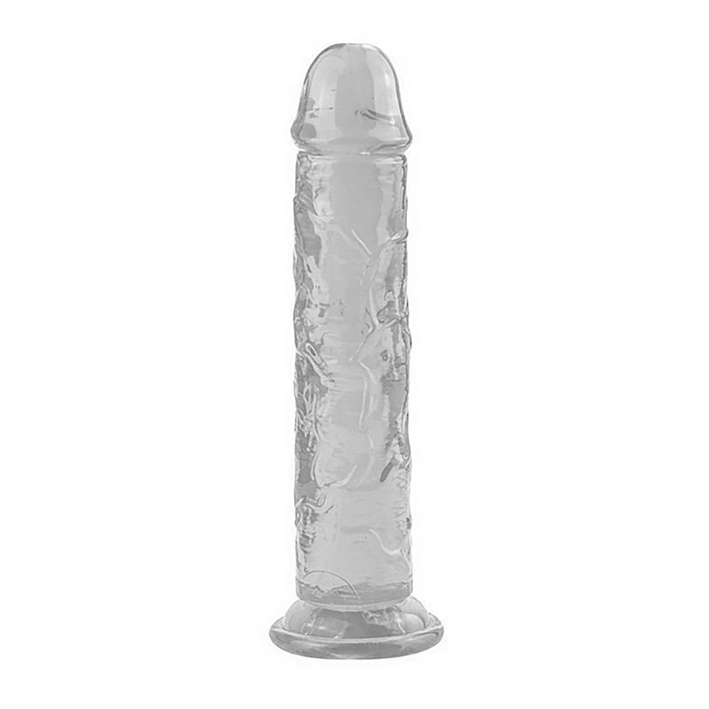 Pênis Realístico com Ventosa Slim - Dildo em TPE (Jelly Macio) Flexível 16 x 3cm Transparente | Foto 03