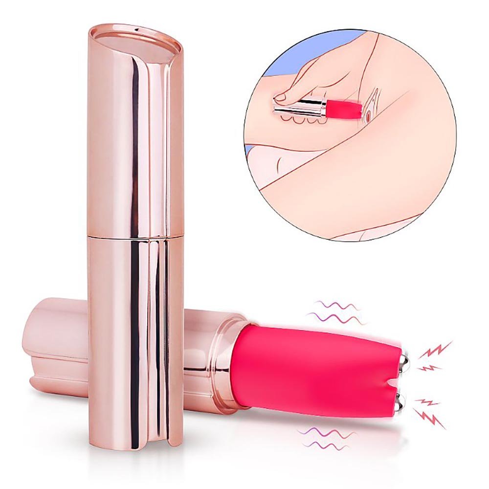 Vibrador Discreto em Silicone e ABS em Formato de Batom Recarregável com 9 Vibrações Betty Rosa | Foto 01