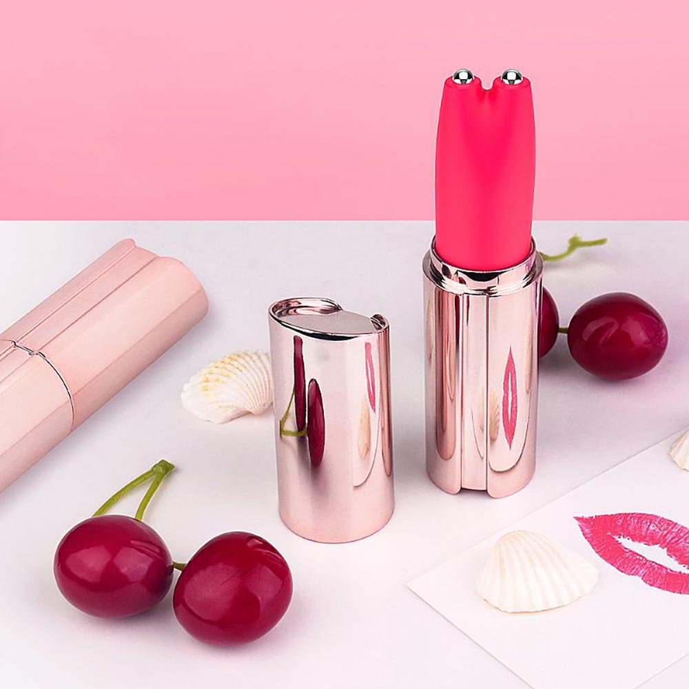 Vibrador Discreto em Silicone e ABS em Formato de Batom Recarregável com 9 Vibrações Betty Rosa | Foto 04