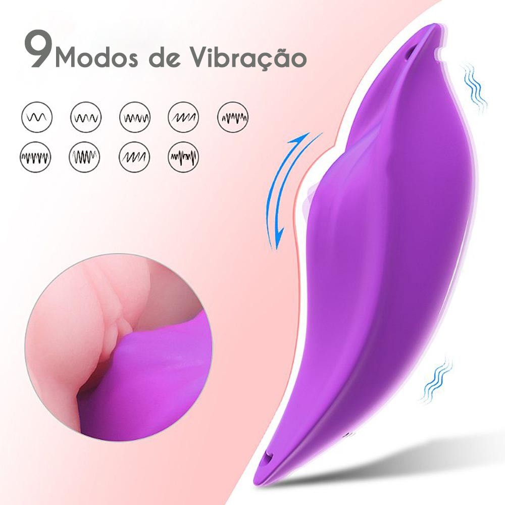 Calcinha com Vibrador em Silicone Recarreg�vel com 9 Vibra��es e Controle sem Fio Petal Roxo | Foto 02