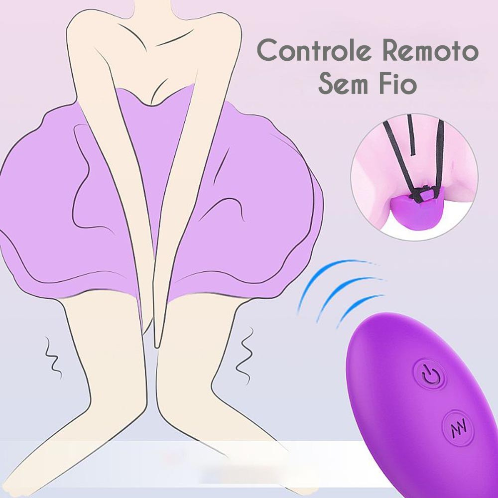 Calcinha com Vibrador em Silicone Recarreg�vel com 9 Vibra��es e Controle sem Fio Petal Roxo | Foto 03