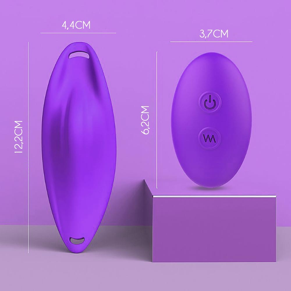 Calcinha com Vibrador em Silicone Recarreg�vel com 9 Vibra��es e Controle sem Fio Petal Roxo | Foto 06 Ilustrativa