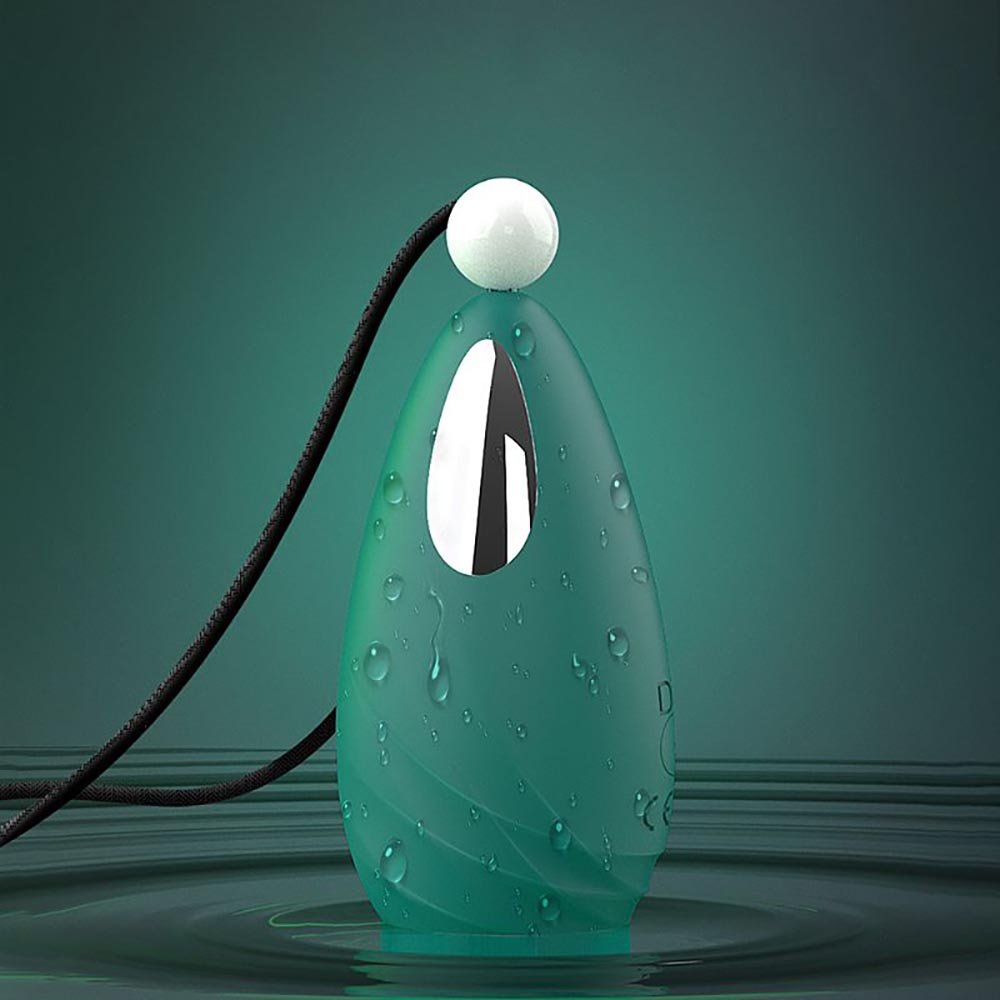 Vibrador Discreto Beryl Verde, destacando a resist�ncia � �gua e o material de silicone