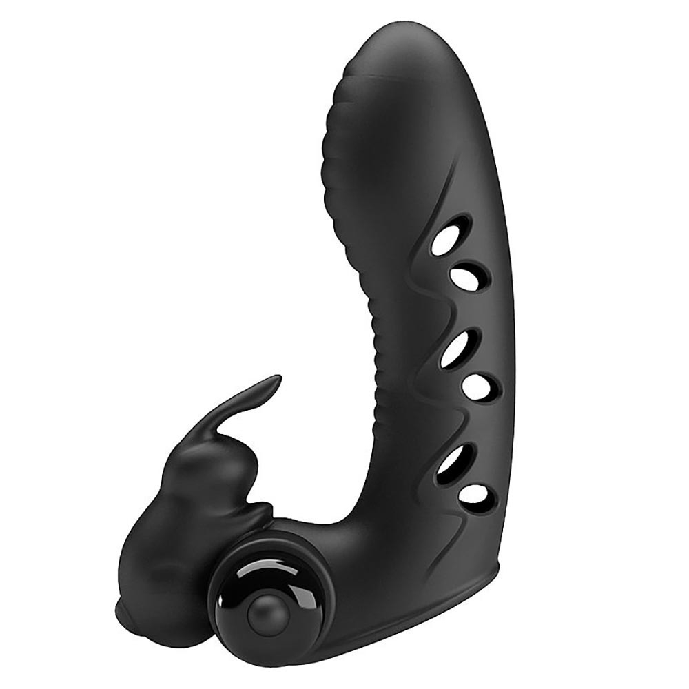 Dedeira Estimuladora em Silicone com 10 Vibrações Honey Finger Preto | Foto 02