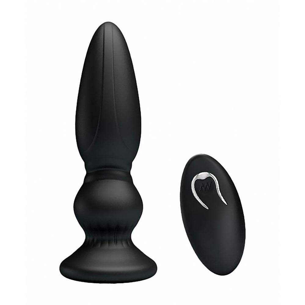 Plug Anal em Silicone Recarregável com 12 Vibrações e Controle sem Fio Mr Play Preto | Foto 02