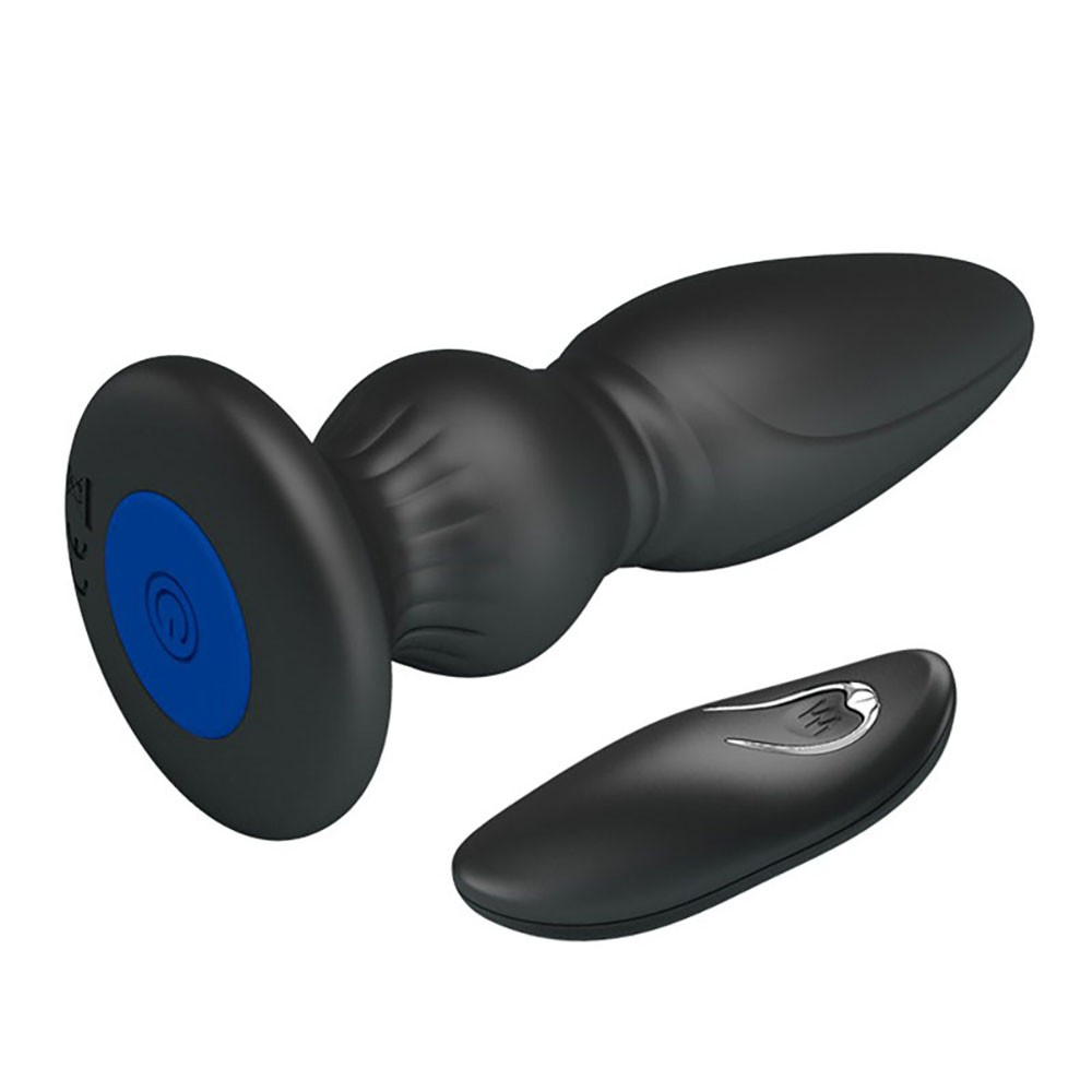 Plug Anal em Silicone Recarregável com 12 Vibrações e Controle sem Fio Mr Play Preto | Foto 05