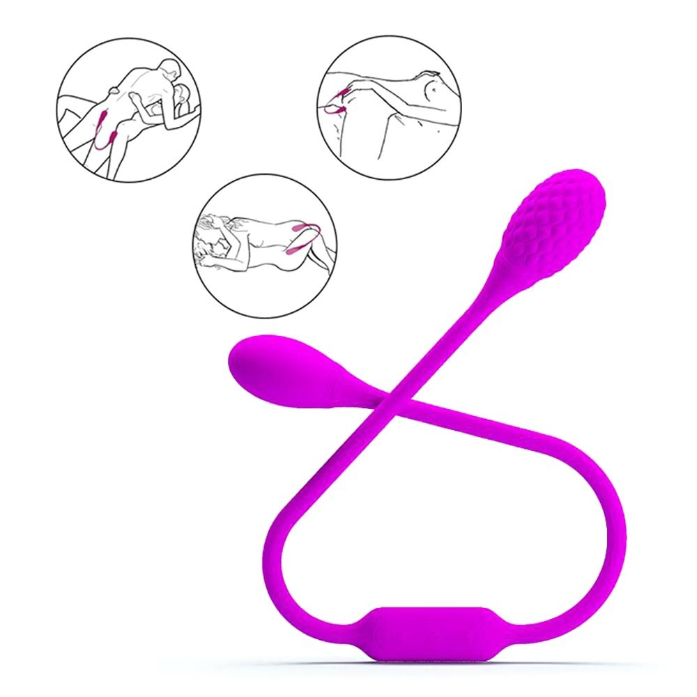 Vibrador Duplo em Silicone Recarregável com 12 Vibrações Lover's Whip Roxo | Foto 03