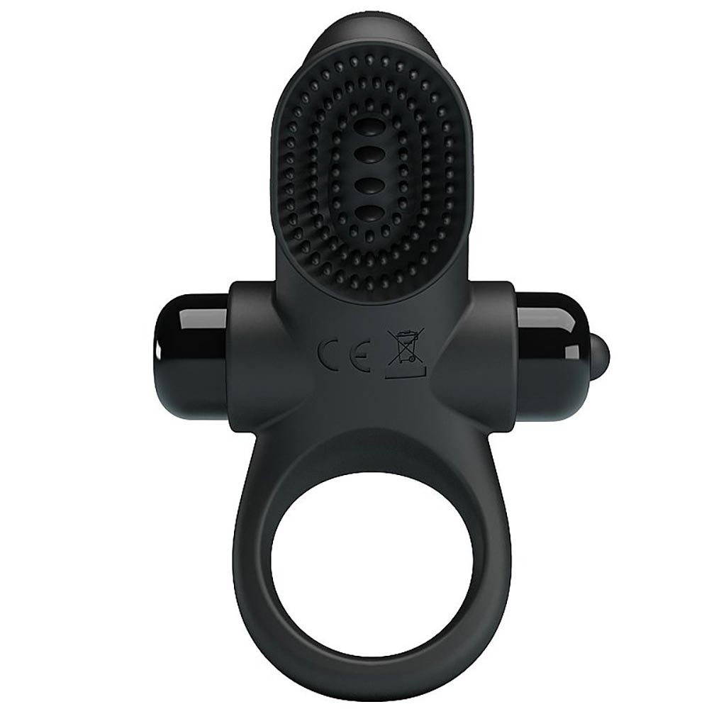 Anel Peniano em Silicone com 10 Vibrações e Cerdas Massageadoras Ring II Preto | Foto 02