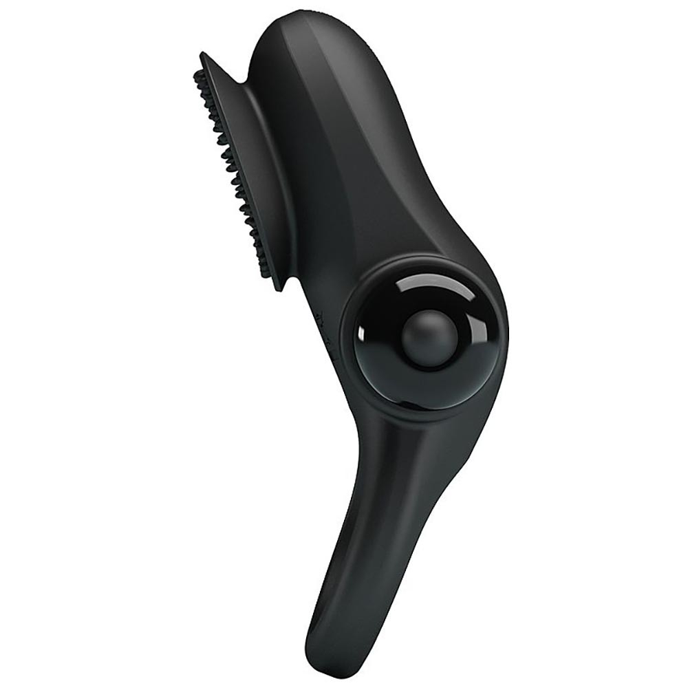 Anel Peniano em Silicone com 10 Vibrações e Cerdas Massageadoras Ring II Preto | Foto 04