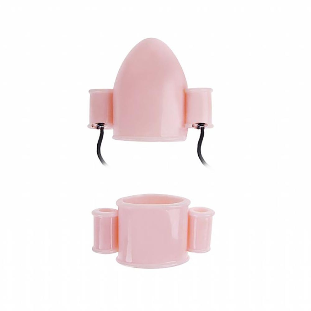 Vibrador Masculino Duplo para Glande do Pênis com Multivelocidade e Controle com Fio Alfred Bege | Foto 03