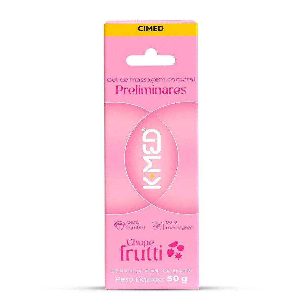 Caixa do Gel para Sexo Oral Preliminares Chupe Frutti 50g, mostrando informa��es da marca, peso e o nome do produto