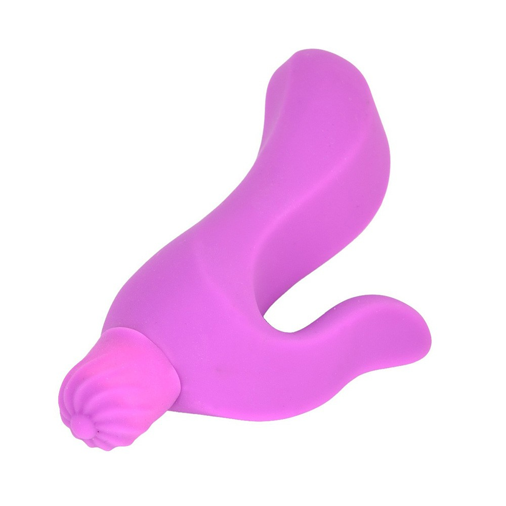 Detalhe do bico vibrat�rio na base do Vibrador Duplo em Silicone com Vibro Pink, suave ao toque