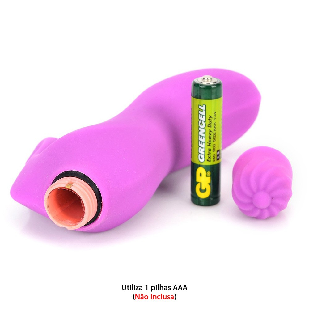 Vibrador Duplo em Silicone com Vibro Pink em outro �ngulo, real�ando a flexibilidade do material