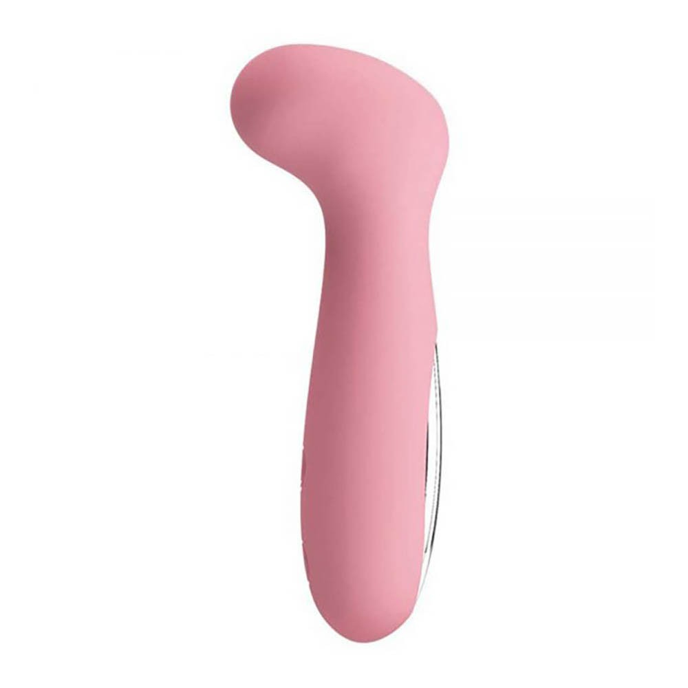 Detalhe do Vibrador Grace Rosa com destaque para o painel de controle e bot�es de fun��o e intensidade