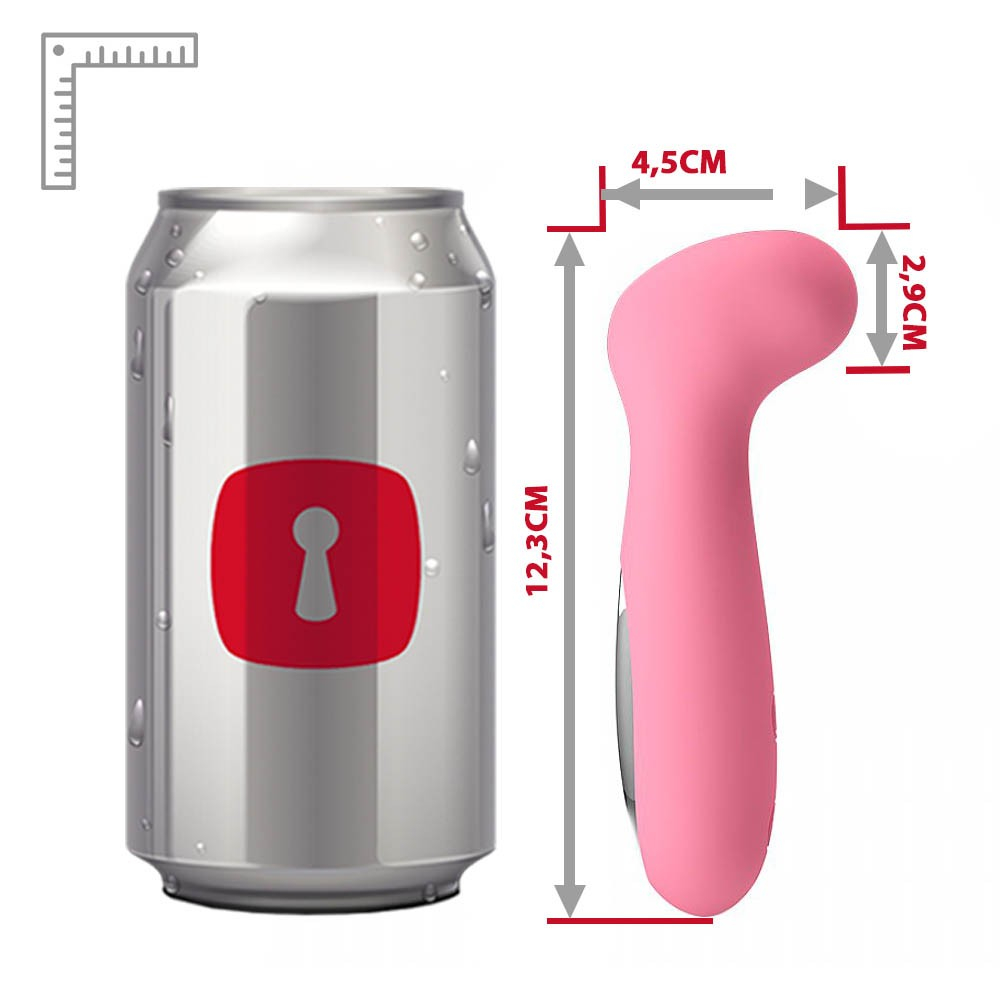 Vibrador Grace Rosa em perspectiva levemente angulada, real�ando a textura macia do silicone