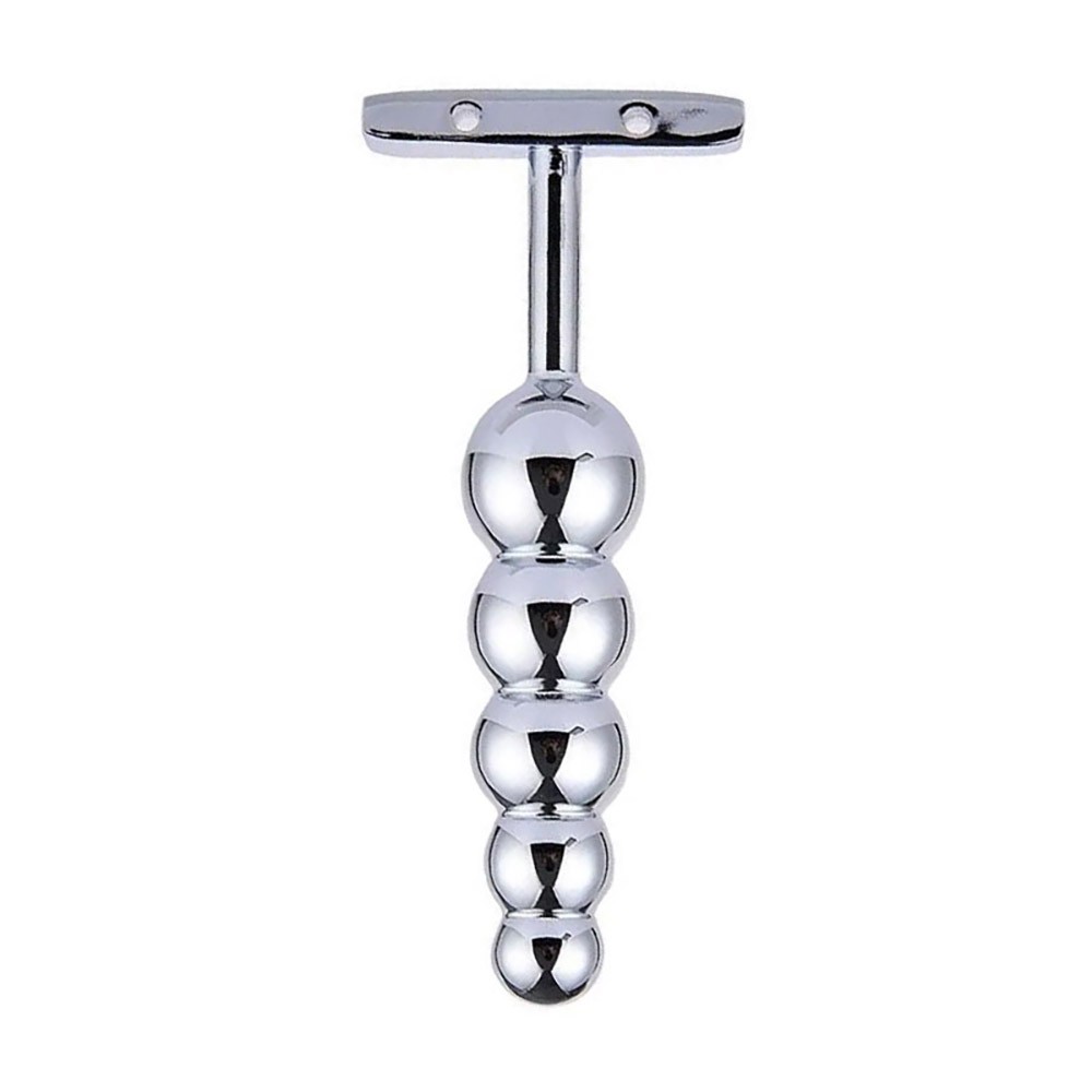 Plug Anal em Aço Inox com Bolas Escalonadas com Base Prata :: Sex Shop Loja  do Prazer