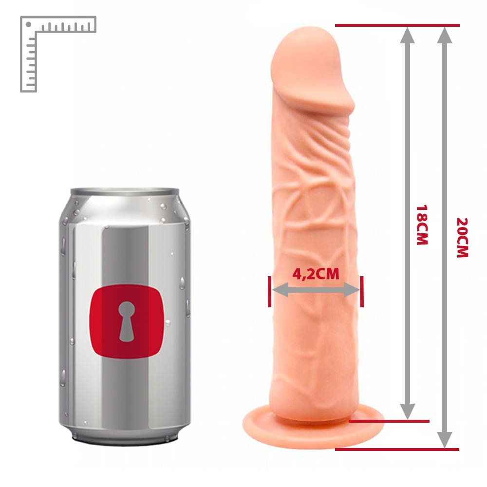 Pênis Reallístico em Silicone com Ventosa 18 x 4,2cm Bege | Foto 06