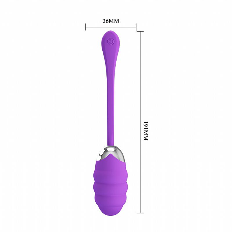 Vibrador Bullet Franklin Roxo em Silicone com 12 Vibra��es Recarreg�vel via USB - Vista com dimens�es de 36mm de largura por 191mm de comprimento