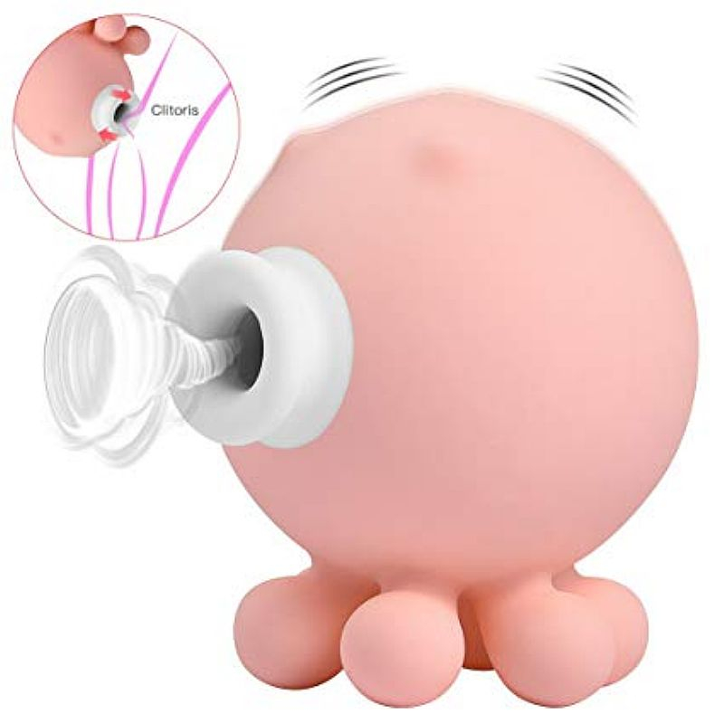 Sugador de Clitóris em Silicone com 10 Sucção Recarregável via USB 7,6 x 7,4cm Octopi Rosa | Foto 01