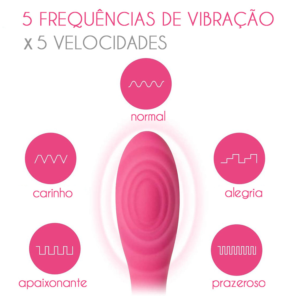Vibrador Feminino em Silicone com 5 Vibrações Recarregável via USB 19 x 3,5cm Iris Pink | Foto 05 Vibrador Feminino em Silicone com 5 Vibrações Recarregável via USB 19 x 3,5cm Iris Pink | Foto 05