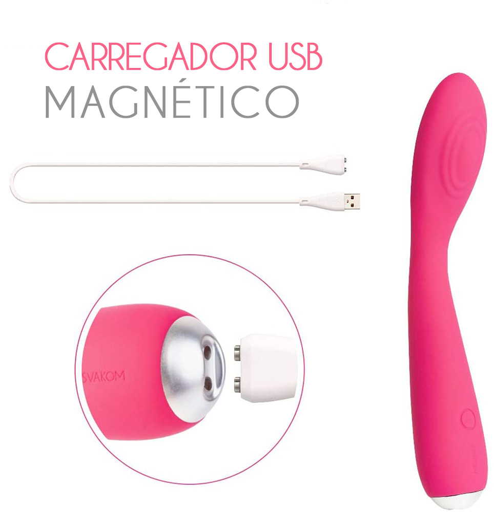Vibrador Feminino em Silicone com 5 Vibrações Recarregável via USB 19 x 3,5cm Iris Pink | Foto 07 Vibrador Feminino em Silicone com 5 Vibrações Recarregável via USB 19 x 3,5cm Iris Pink | Foto 07