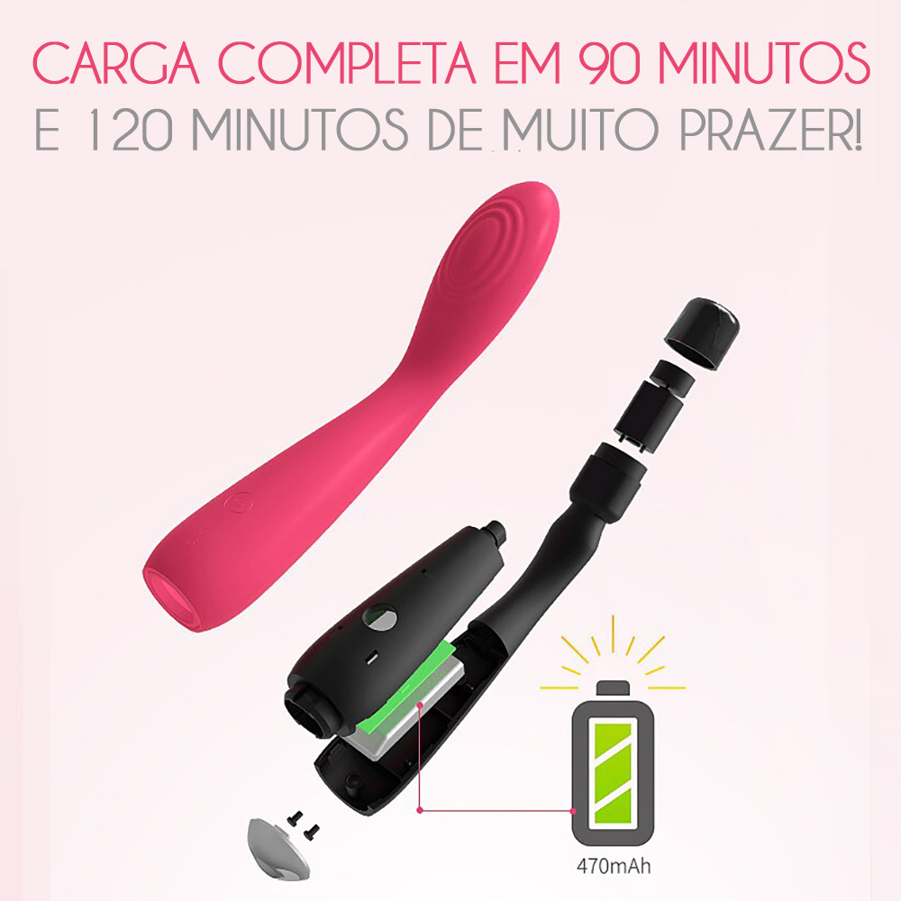 Vibrador Feminino em Silicone com 5 Vibrações Recarregável via USB 19 x 3,5cm Iris Vermelho | Foto 08 Vibrador Feminino em Silicone com 5 Vibrações Recarregável via USB 19 x 3,5cm Iris Vermelho | Foto 08