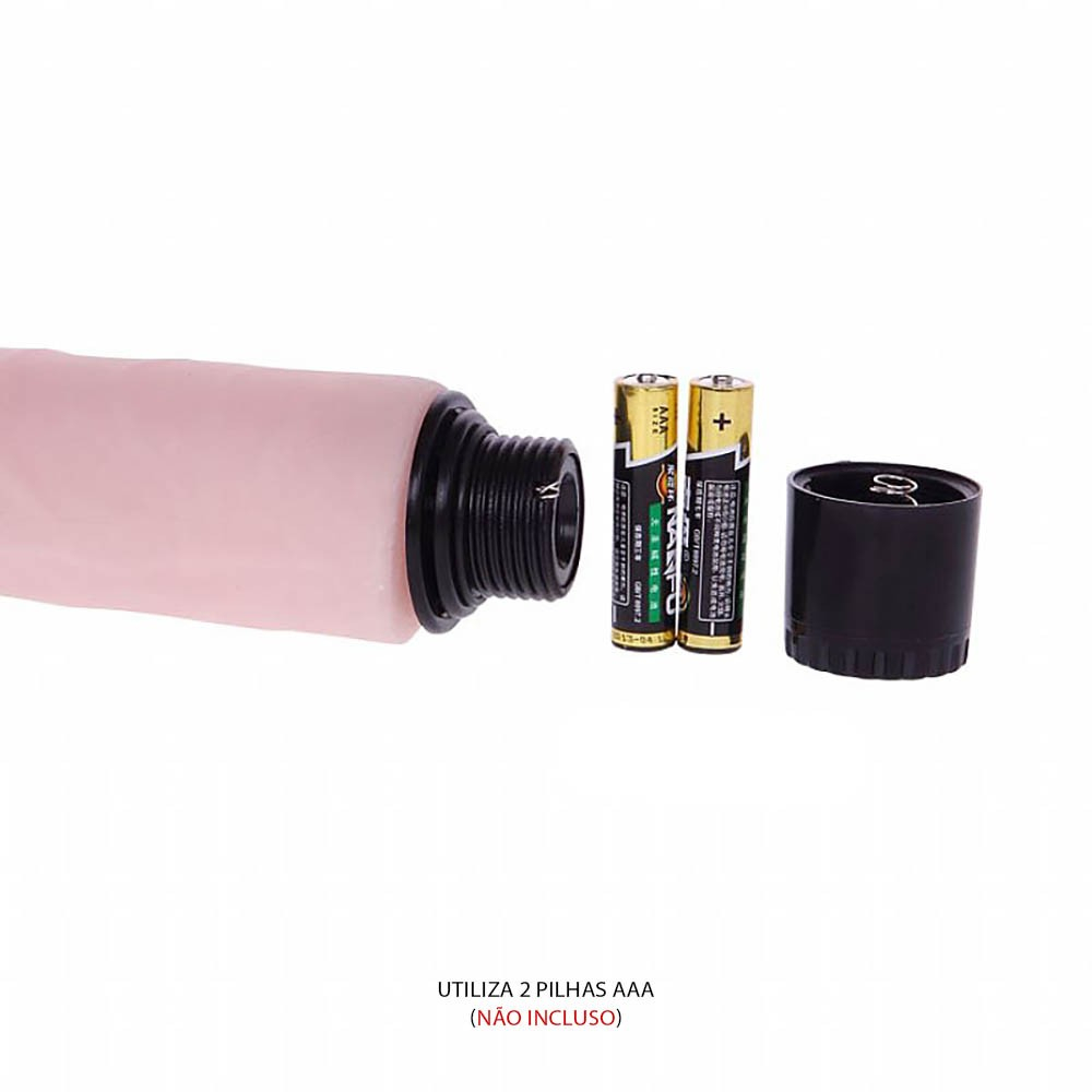 Pênis Reallístico em Silicone Multivelocidade 17,5 x 4cm Bege | Foto 05