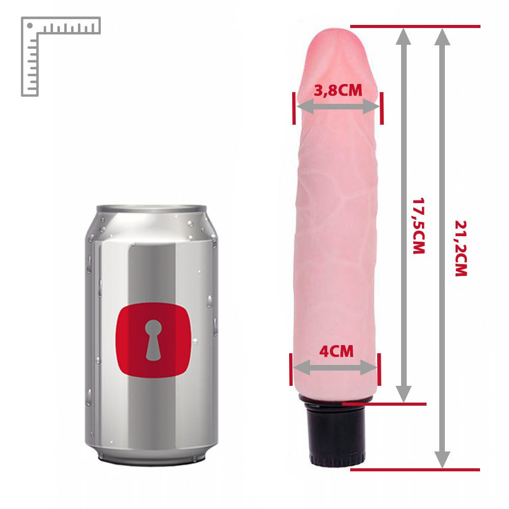 Pênis Reallístico em Silicone Multivelocidade 17,5 x 4cm Bege | Foto 06