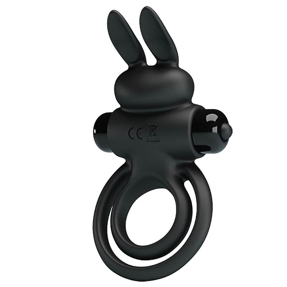 Anel Peniano e Escrotal em Silicone com 10 Vibrações e Estimulador para Clitóris Preto | Foto 02