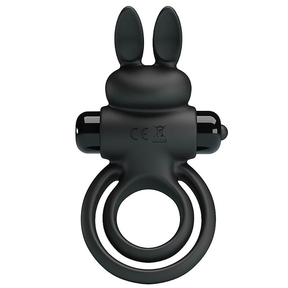 Anel Peniano e Escrotal em Silicone com 10 Vibrações e Estimulador para Clitóris Preto | Foto 03
