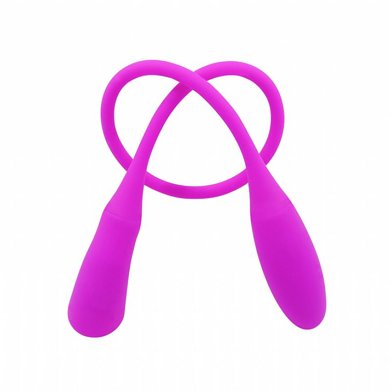 Vibrador para Casal Snaky Vibe Pink visto de cima, com seu corpo flex�vel entrela�ado em formato de infinito, e dois pontos vibrat�rios.