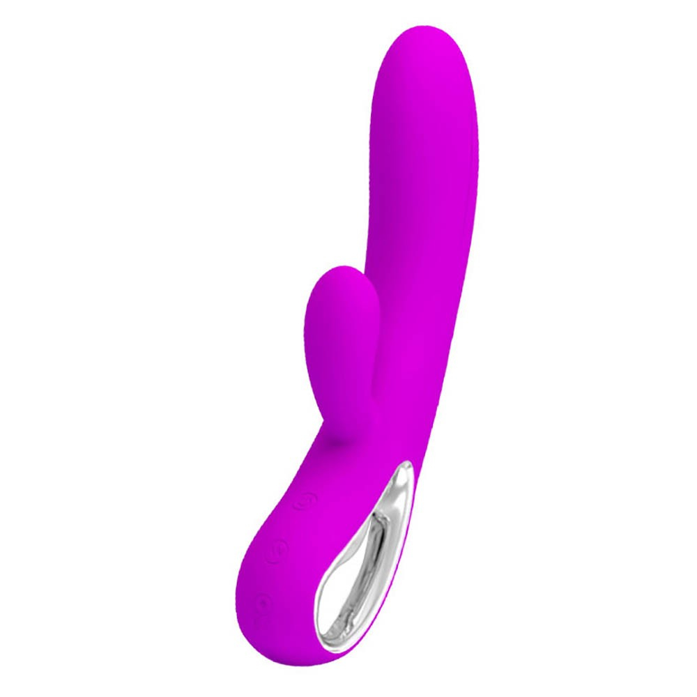 Vibrador Duplo Recarreg�vel em Silicone com 12 Vibra��es Elmer Pink em �ngulo frontal