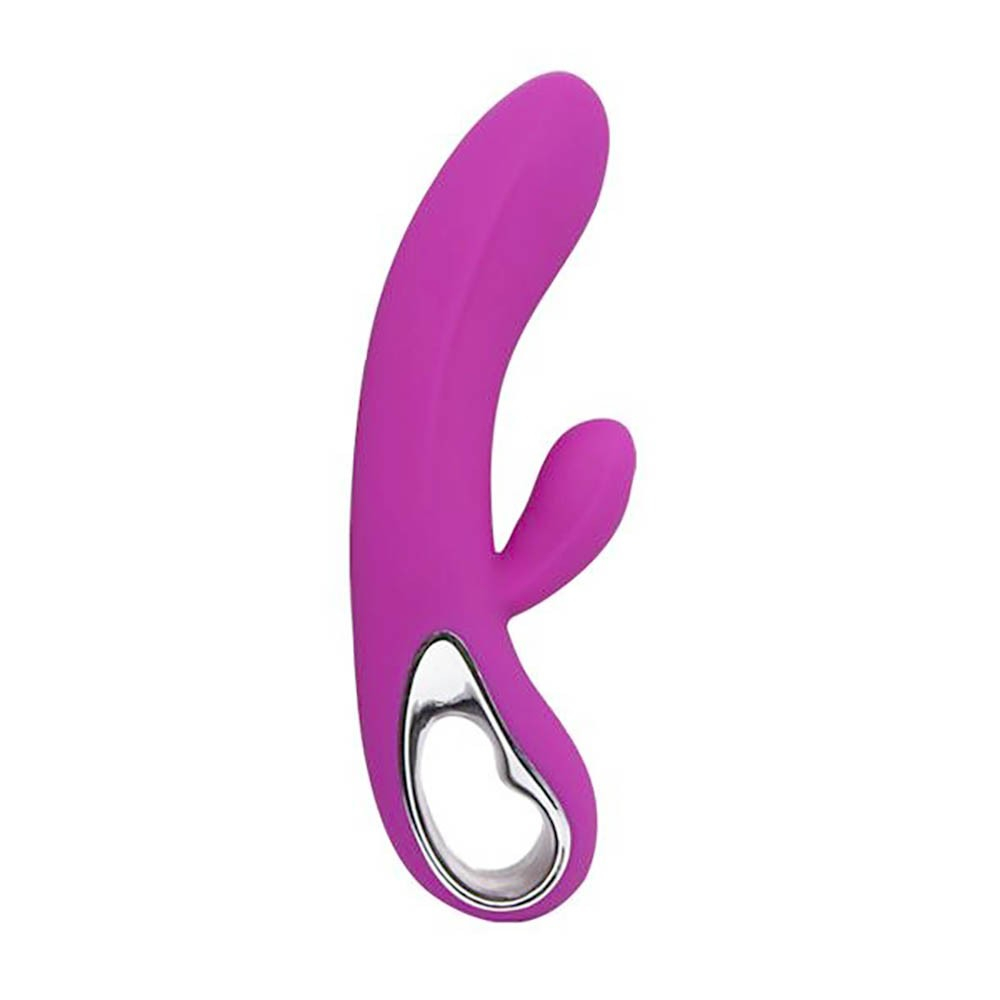 Vibrador Duplo Recarreg�vel em Silicone com 12 Vibra��es Elmer Pink em vista do bra�o menor para clit�ris