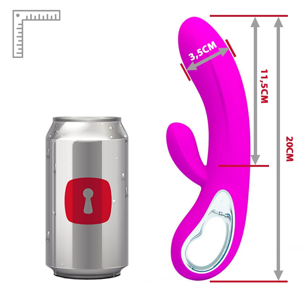 Vibrador Duplo Recarreg�vel em Silicone com 12 Vibra��es Elmer Pink em vista do bra�o maior para ponto G