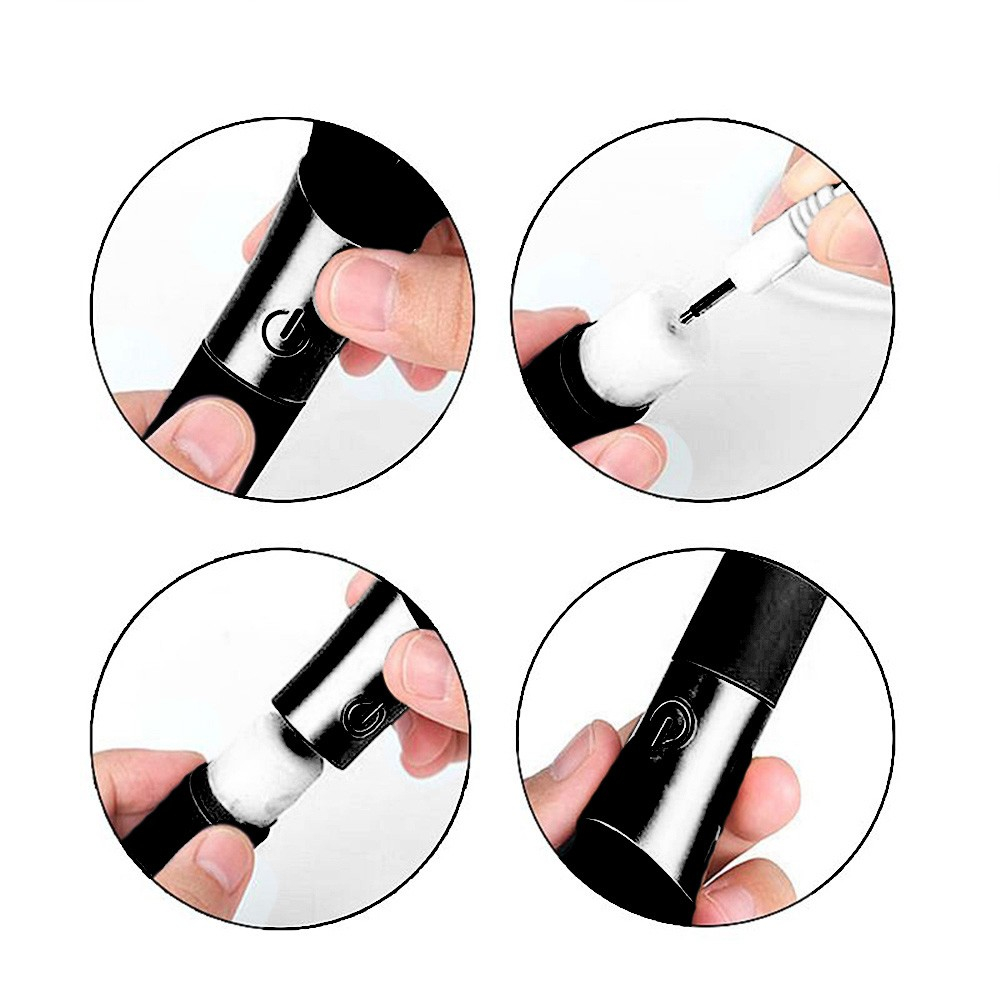 Instru��es de como inserir a pilha no Vibrador Discreto Recarreg�vel em Silicone Pincel de Maquiagem Preto