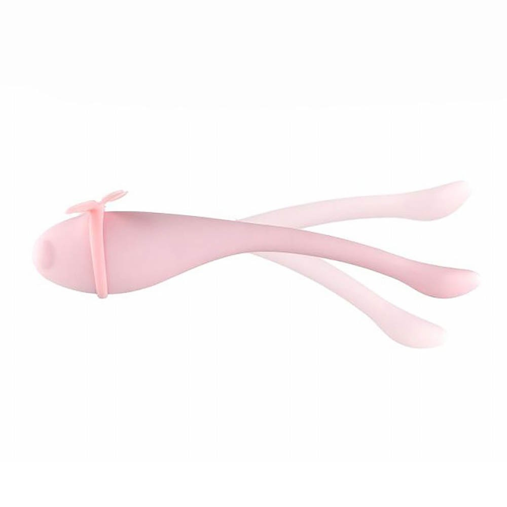 Vibrador Bullet em Silicone Recarreg�vel Lib�lula Rosa, vista superior com anel das asas