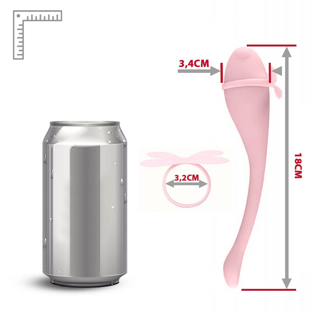 Vibrador Bullet em Silicone Recarreg�vel Lib�lula Rosa, vista do detalhe das asas de lib�lula