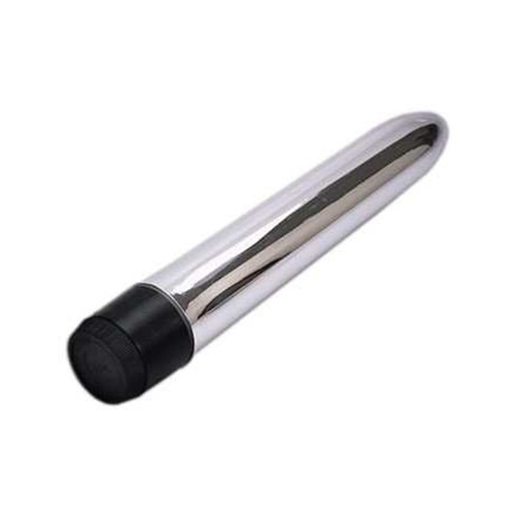 Vibrador Personal em ABS Multivelocidade Prata em detalhe de ponta e base