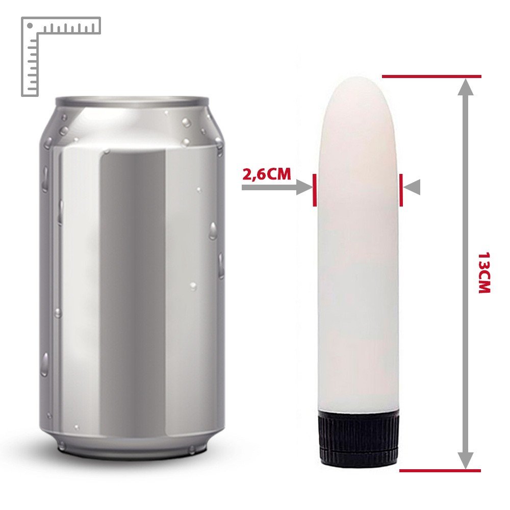 Vibrador Personal em ABS Aveludado Multivelocidade Branco | Close na Ponta Aveludada do Produto