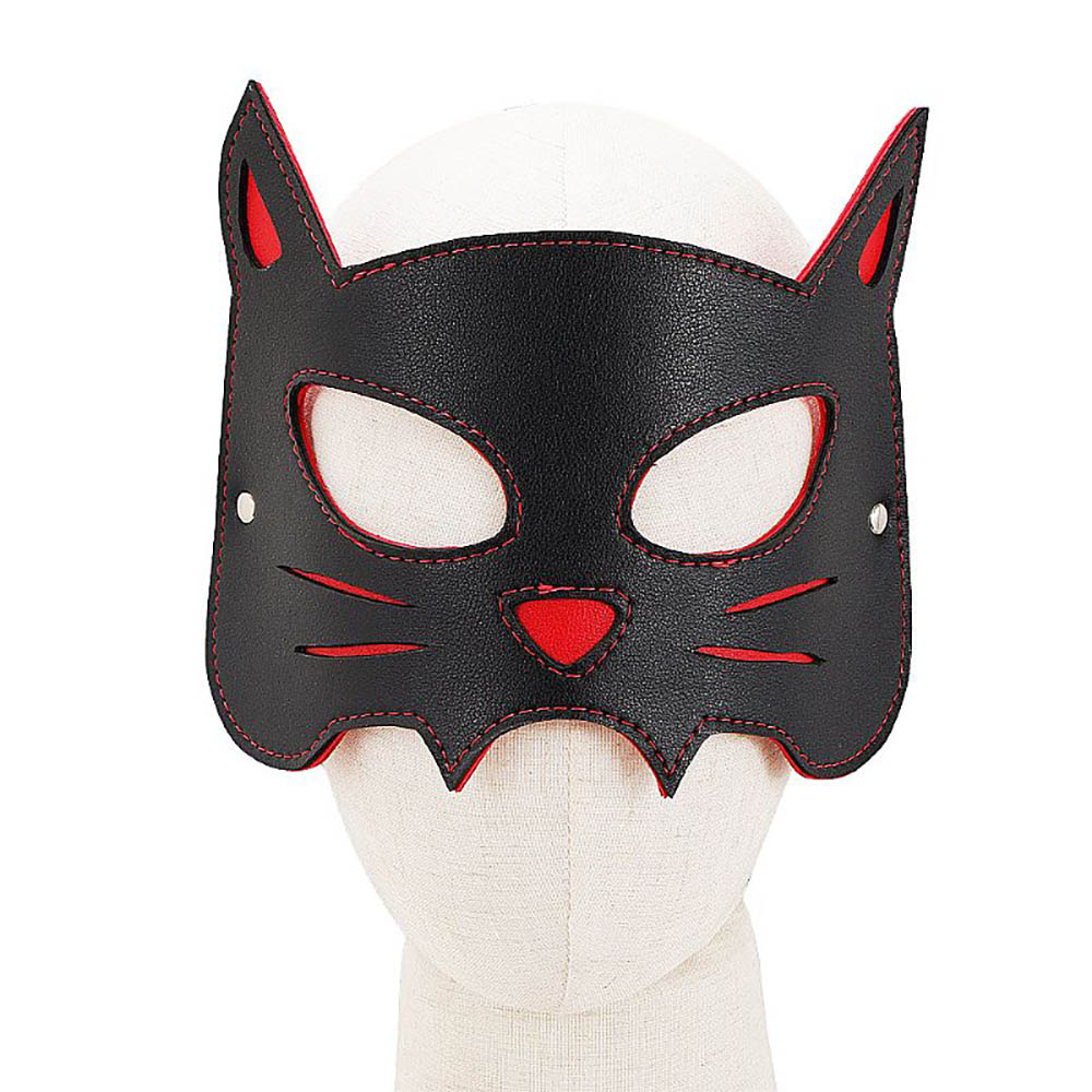 Máscara em Formato de Gato Sado Preto e Vermelho | Foto 01