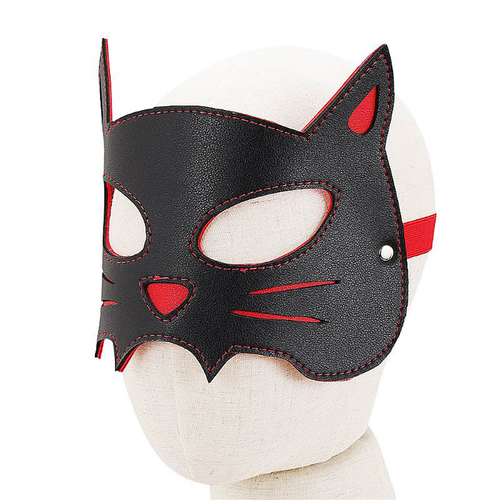 Máscara em Formato de Gato Sado Preto e Vermelho | Foto 02