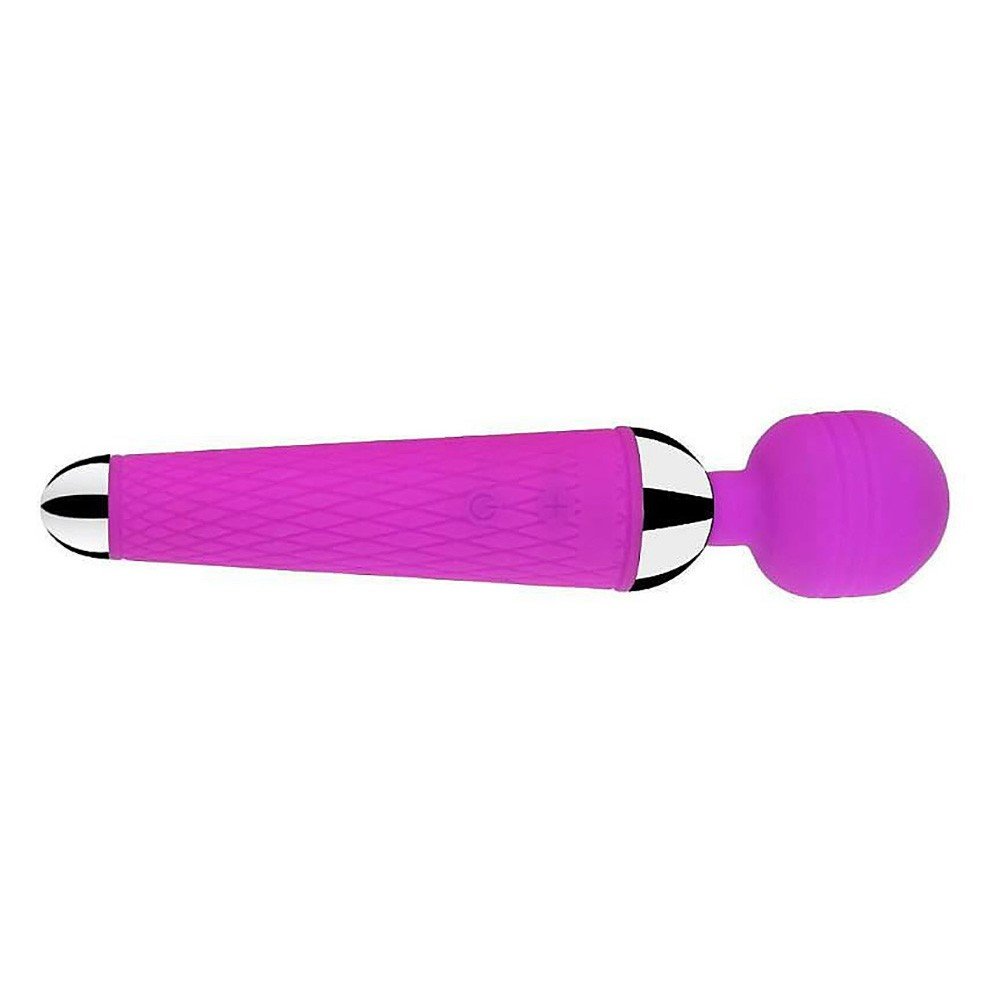 Massageador Er�tico Pima Roxo em vista superior, demonstrando ergonomia e material de silicone