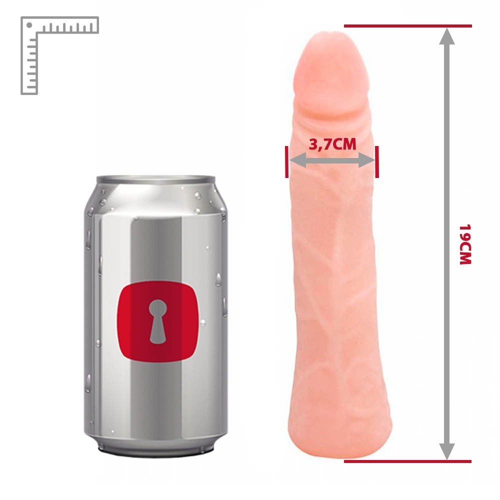Pênis Realístico em Silicone com Vértebra 19 x 3,7cm Bege | Foto 06