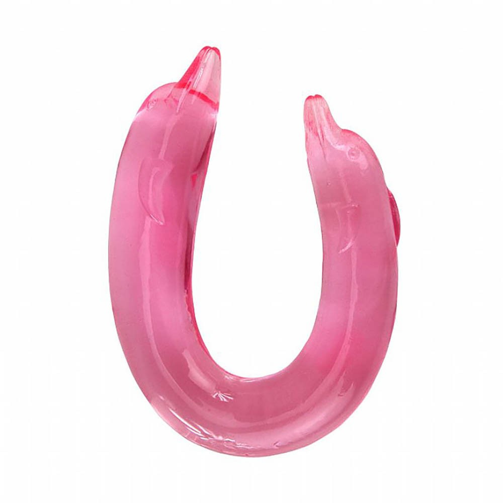 Pênis Duas Pontas em Jelly Formato de Golfinho Rosa | Foto 02